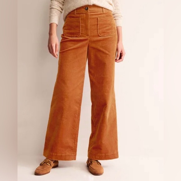 Boden Westbourne Corduroy Pants Pumpkin Wide Leg 16/18 R0426 NWT - Picture 2 of 16
